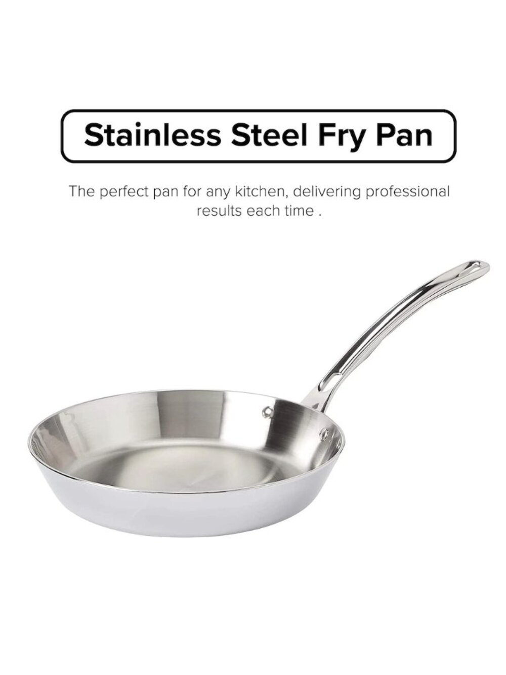 Viking 3-Ply 18/8 Stainless Steel 10" Fry Pan Aluminum Core Dishwasher Safe NEW